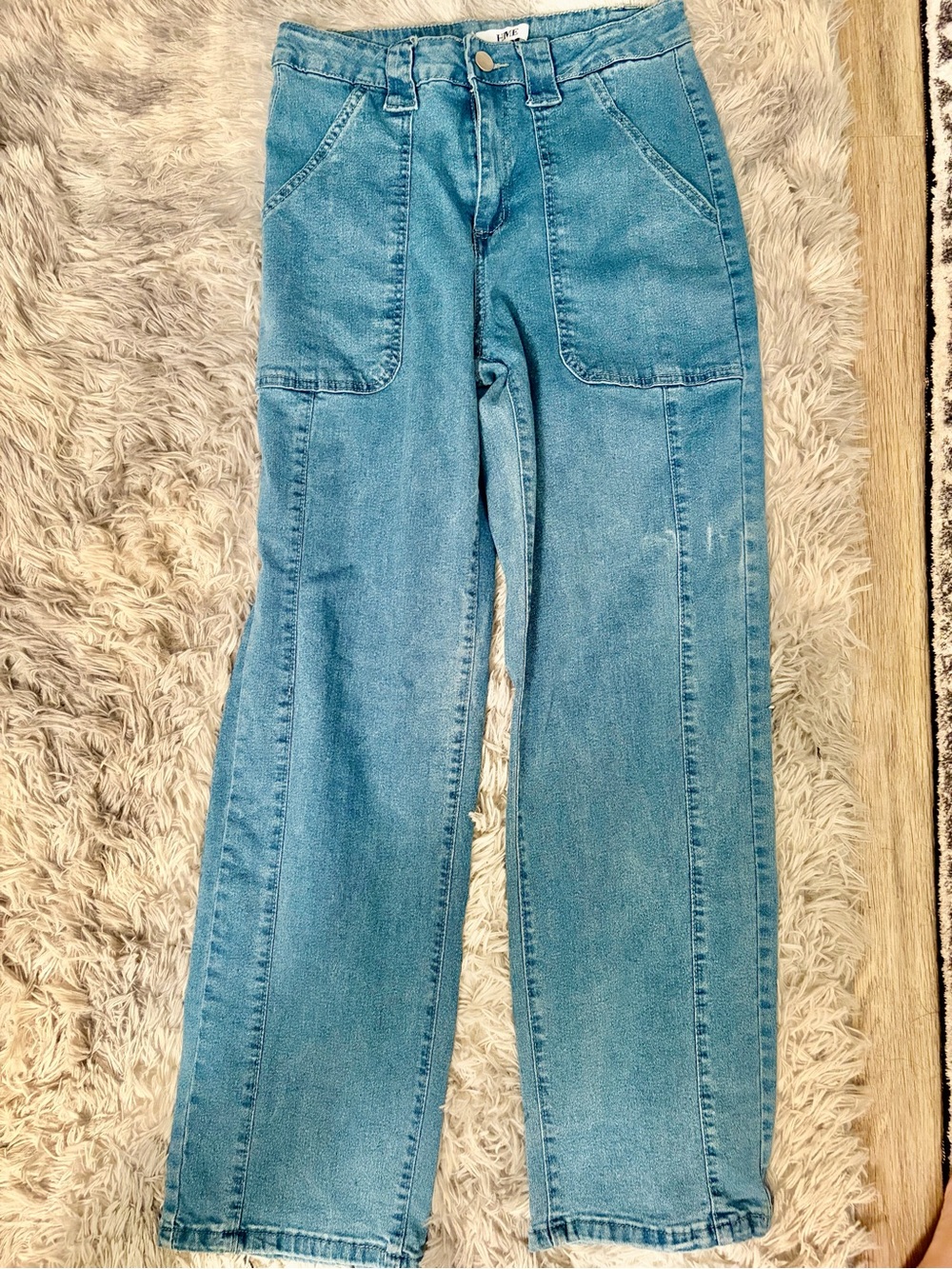HME Light Wash Wide-Leg Seam Jeans (Medium Women’s)